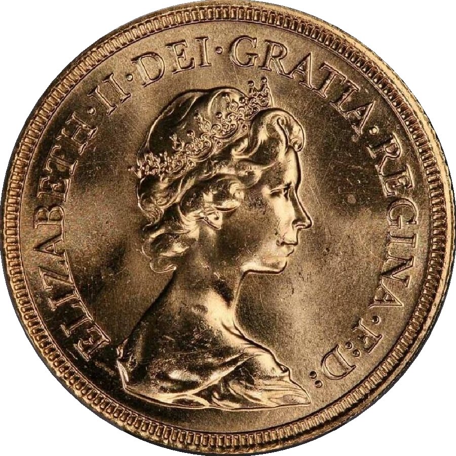 1 Sovereign - Elizabeth II 2nd portrait obverse