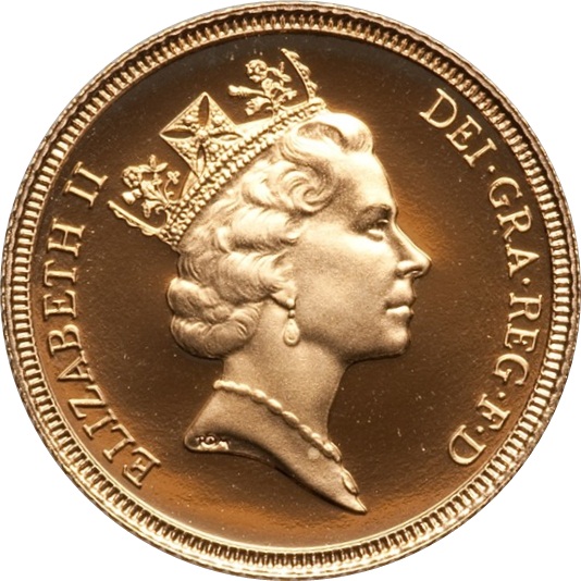 1 Sovereign - Elizabeth II 3rd portrait; Proof obverse
