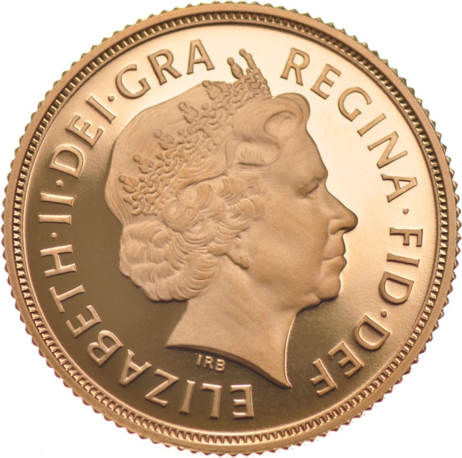 1 Sovereign - Elizabeth II 4th portrait; with streamer