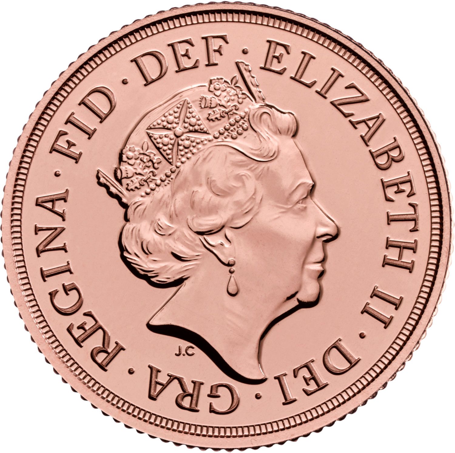 1 Sovereign - Elizabeth II 5th portrait; Delhi mint obverse