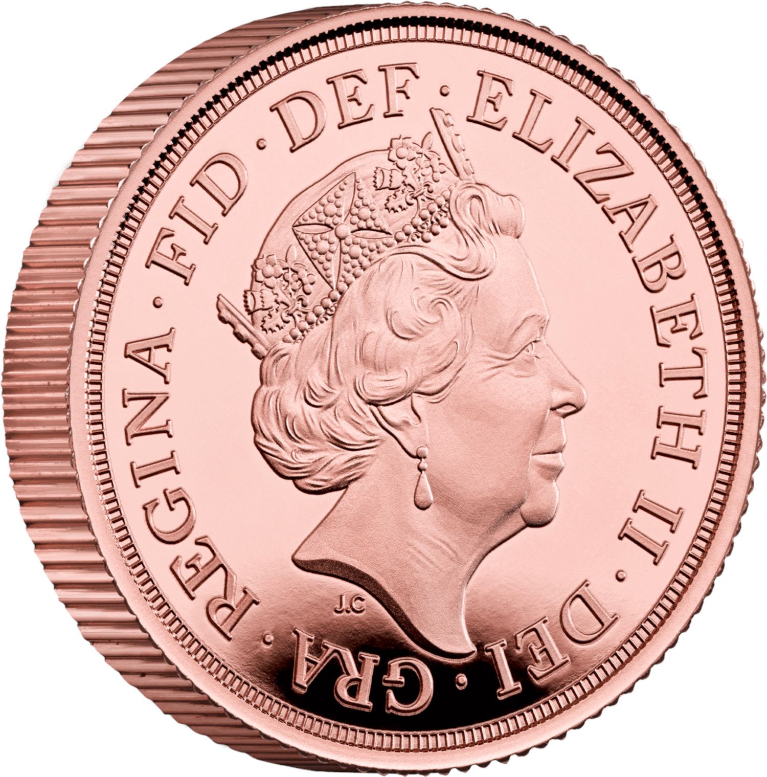 1 Sovereign - Elizabeth II 5th portrait; Platinum Jubilee, Proof Piedfort obverse