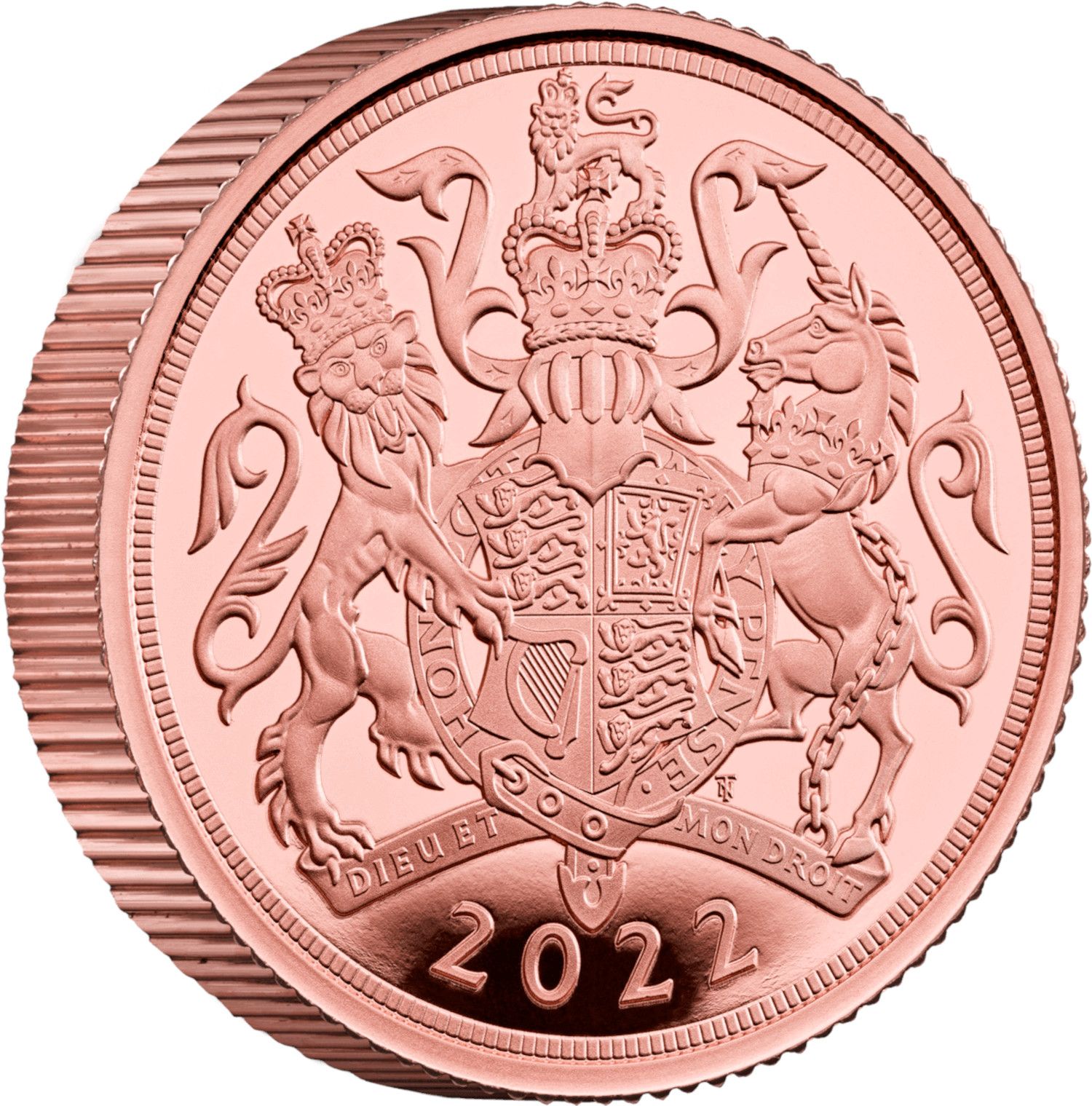 1 Sovereign - Elizabeth II 5th portrait; Platinum Jubilee, Proof Piedfort reverse