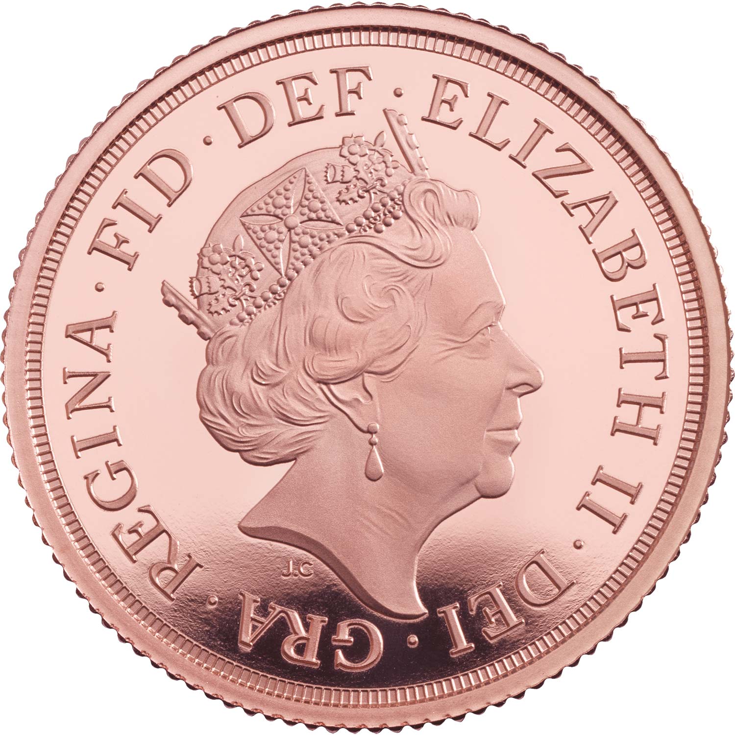 1 Sovereign - Elizabeth II 5th portrait; Proof Piedfort obverse