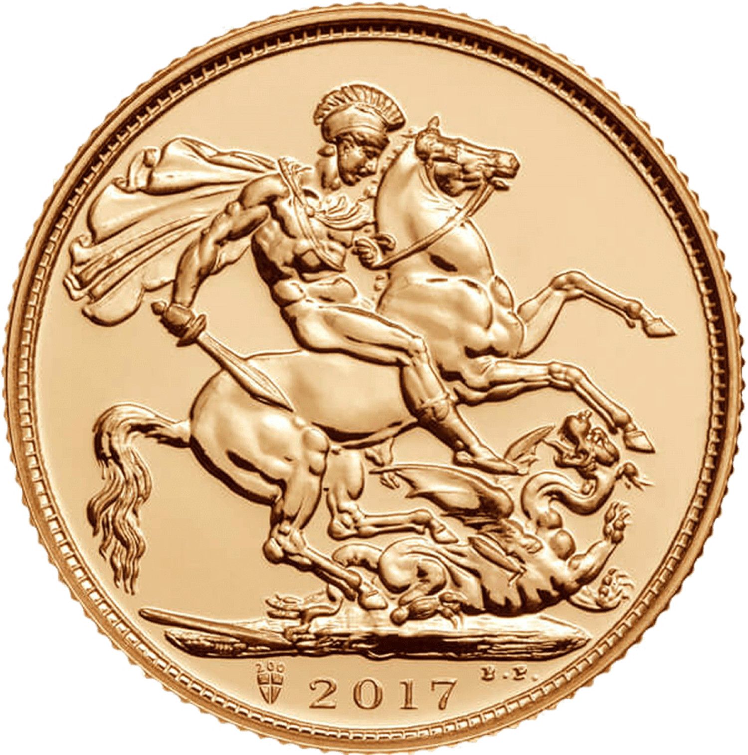 1 Sovereign - Elizabeth II 5th portrait; Sovereign Bicentenary reverse