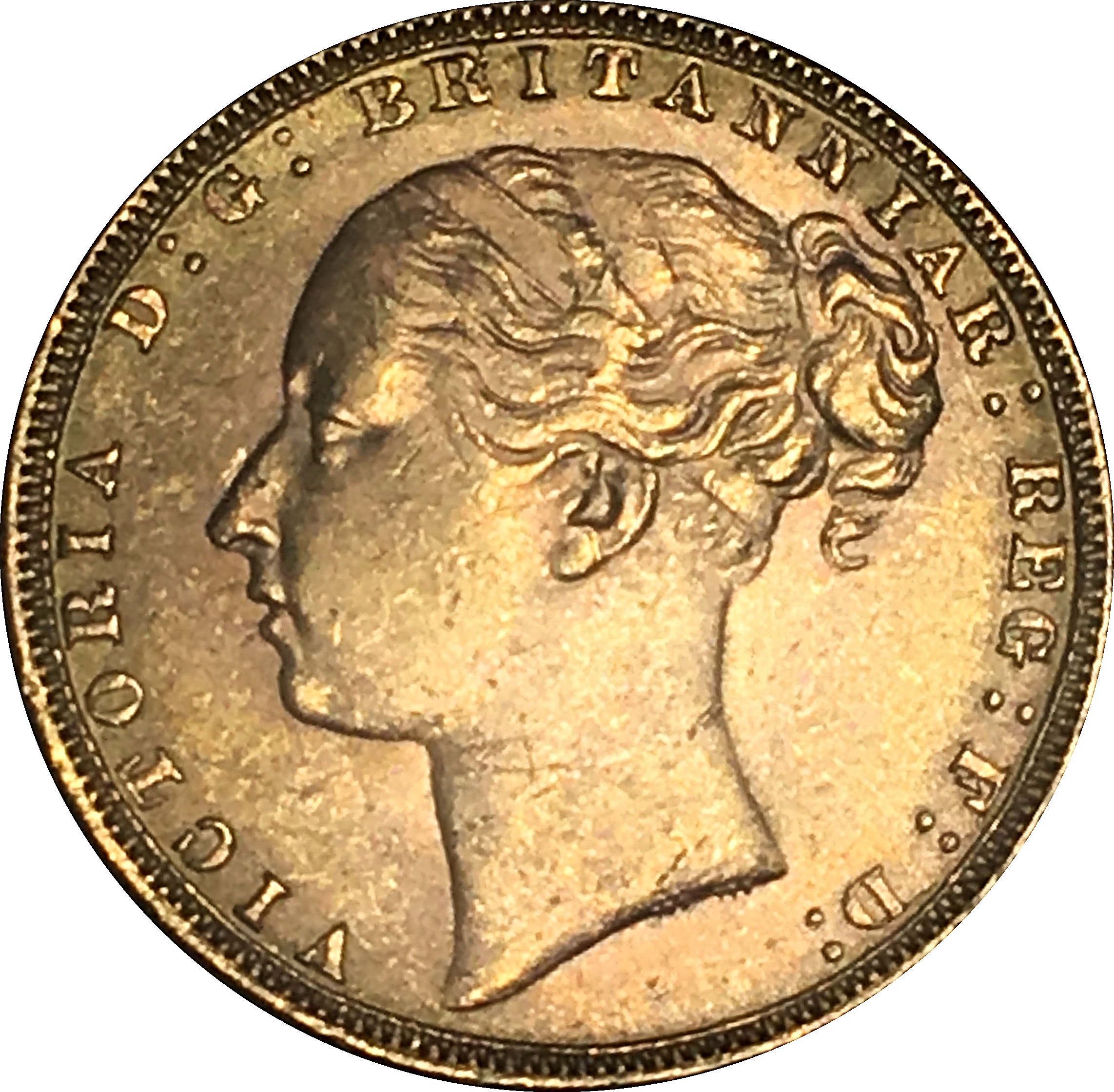 1 Sovereign - Victoria 1st portrait; St George obverse