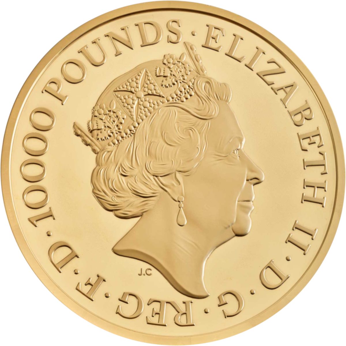 10000 Pounds - Elizabeth II The Queen's Beasts Completer; Gold Proof obverse