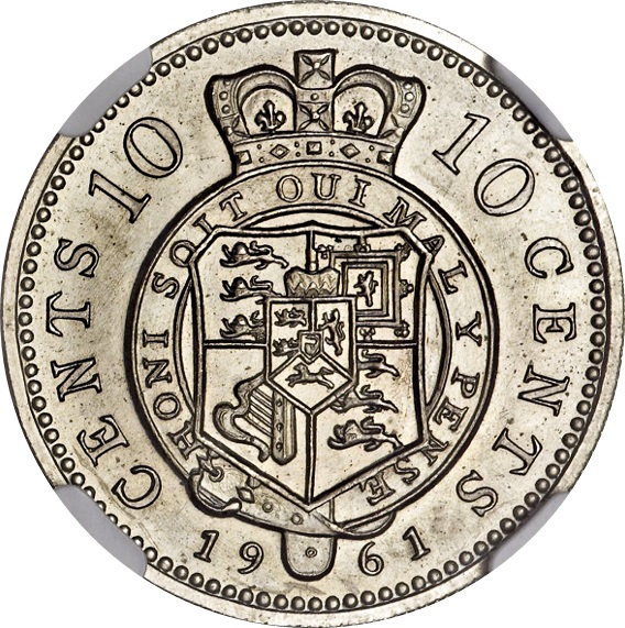 10 Cents - Elizabeth II Decimal Pattern reverse