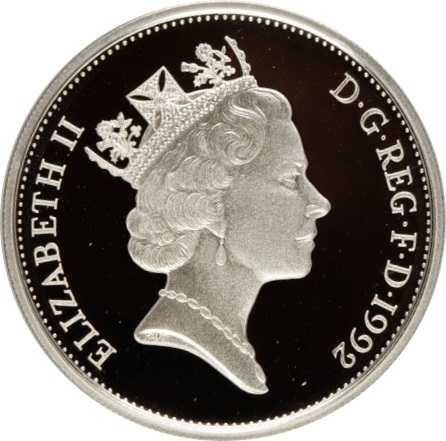 10 Pence - Elizabeth II 3rd portrait; large type; Silver Proof obverse