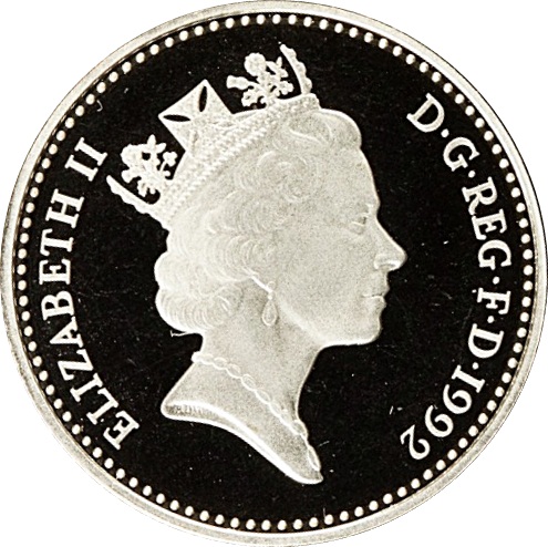 10 Pence - Elizabeth II 3rd portrait; small type; Silver Piedfort obverse
