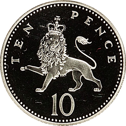 10 Pence - Elizabeth II 3rd portrait; small type; Silver Piedfort