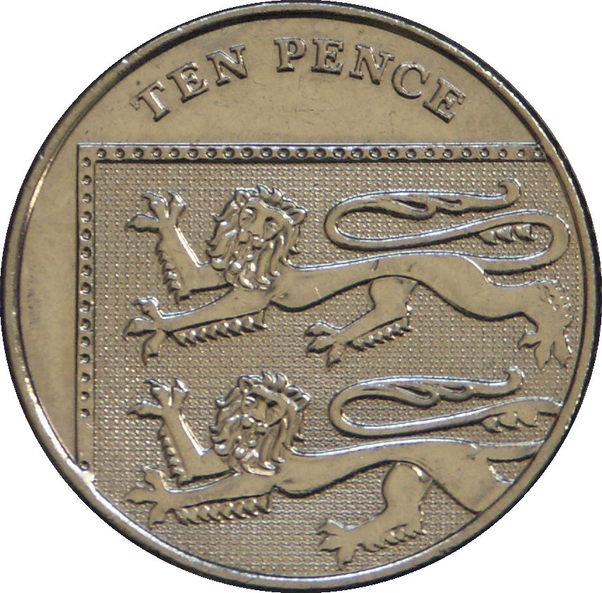 10 Pence - Elizabeth II 4th portrait; Royal Shield, magnetic reverse