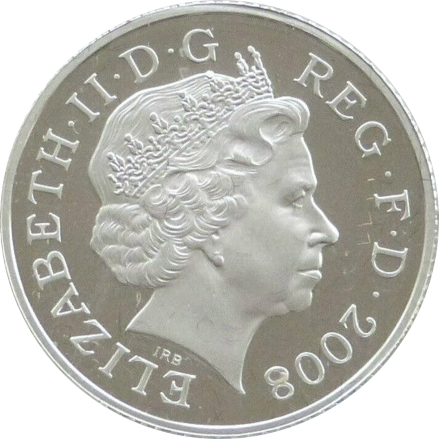 10 Pence - Elizabeth II 4th portrait; Royal Shield, Silver Piedfort obverse