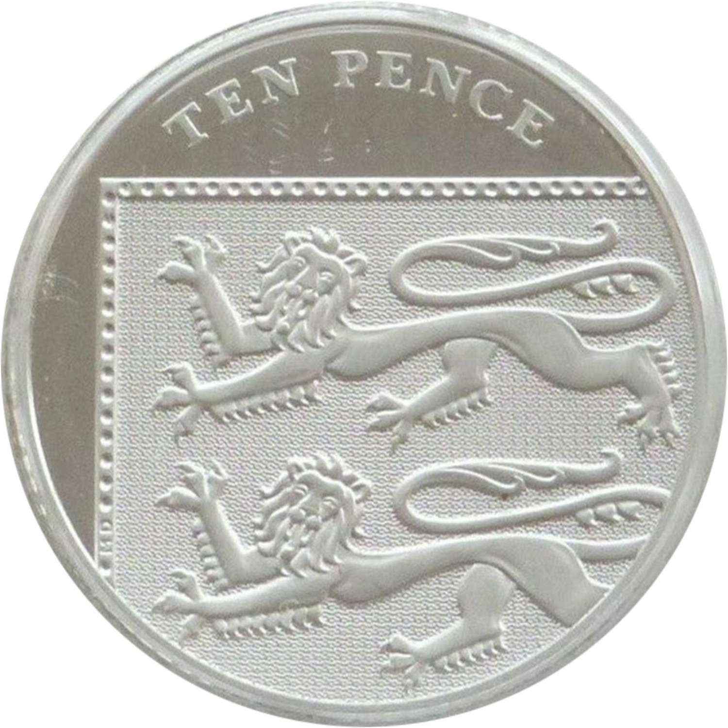 10 Pence - Elizabeth II 4th portrait; Royal Shield, Silver Piedfort reverse