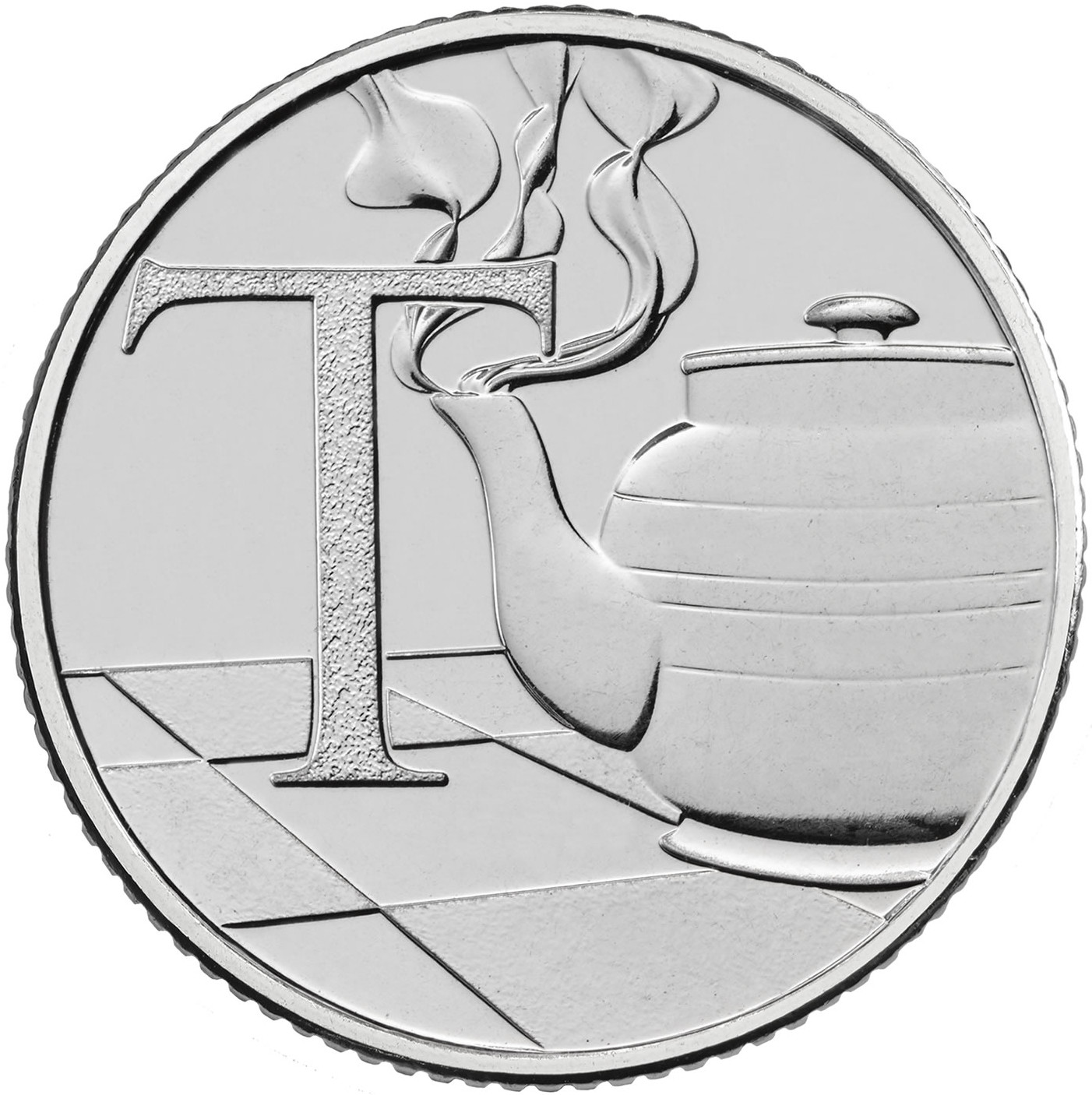 10 Pence - Elizabeth II 5th portrait; T - Tea reverse