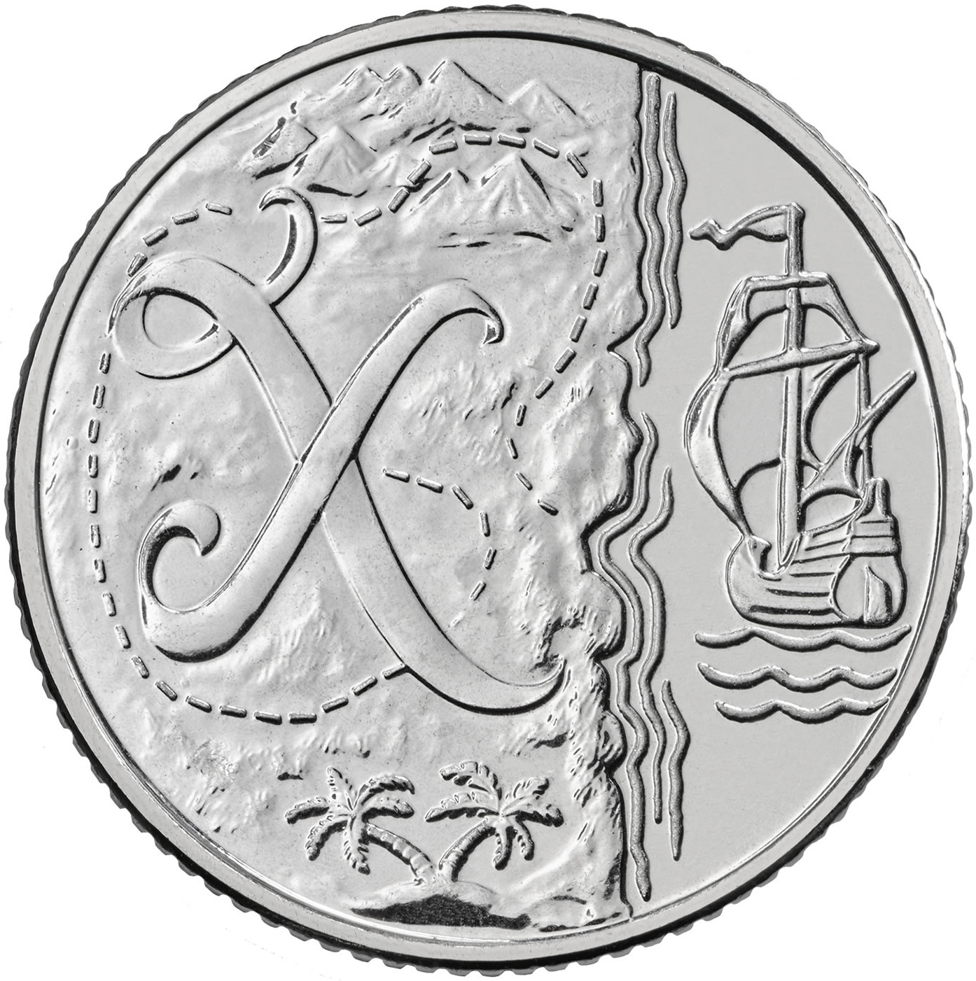 10 Pence - Elizabeth II 5th portrait; X - X Marks the Spot reverse