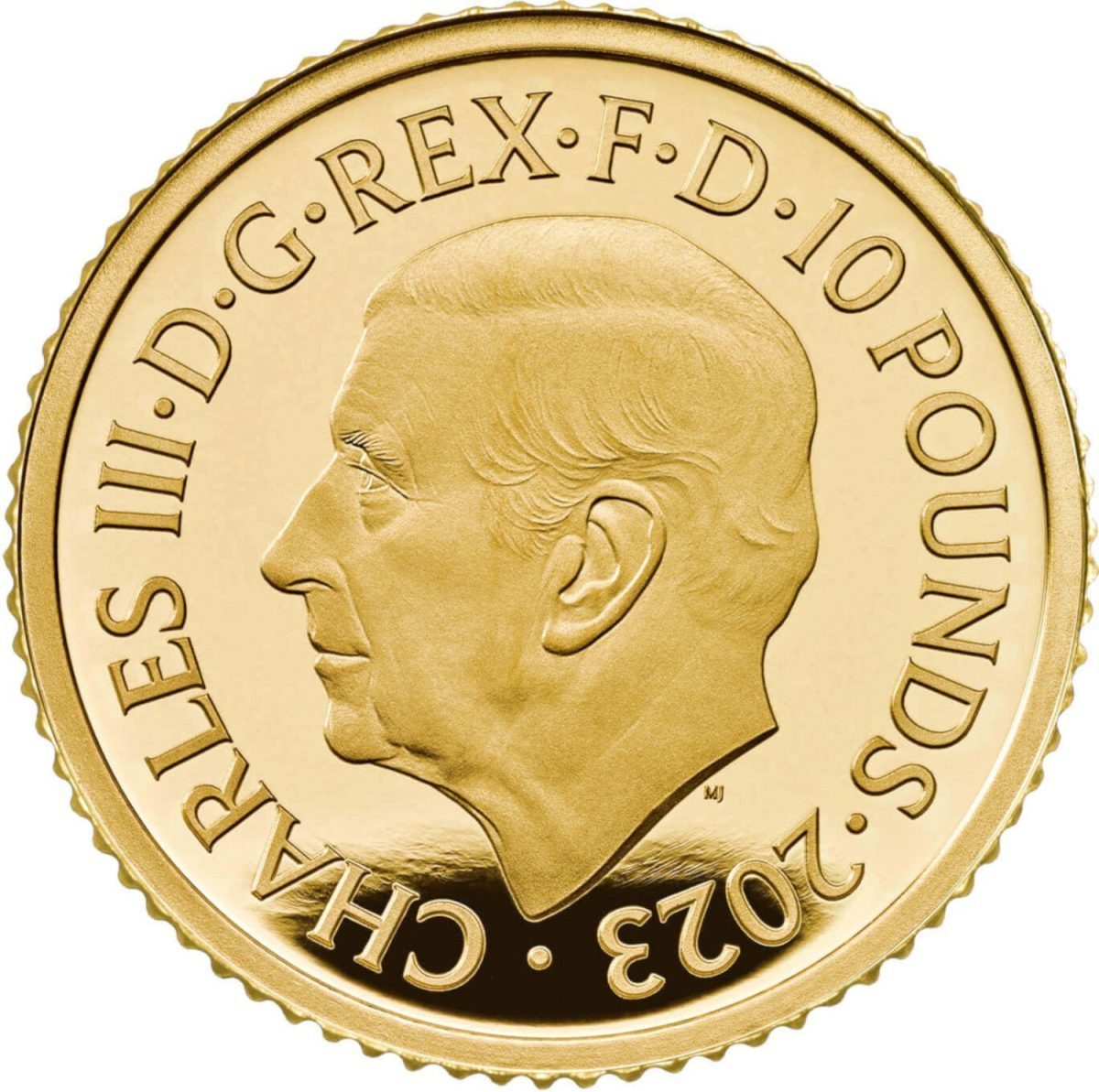 10 Pounds - Charles III 1/10 oz Fine Gold obverse