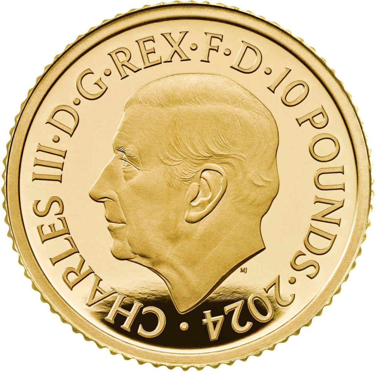 10 Pounds - Charles III 1/10 oz Fine Gold obverse