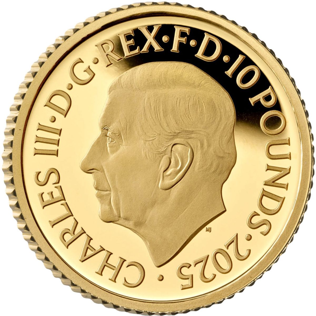 10 Pounds - Charles III 1/10 oz Fine Gold obverse