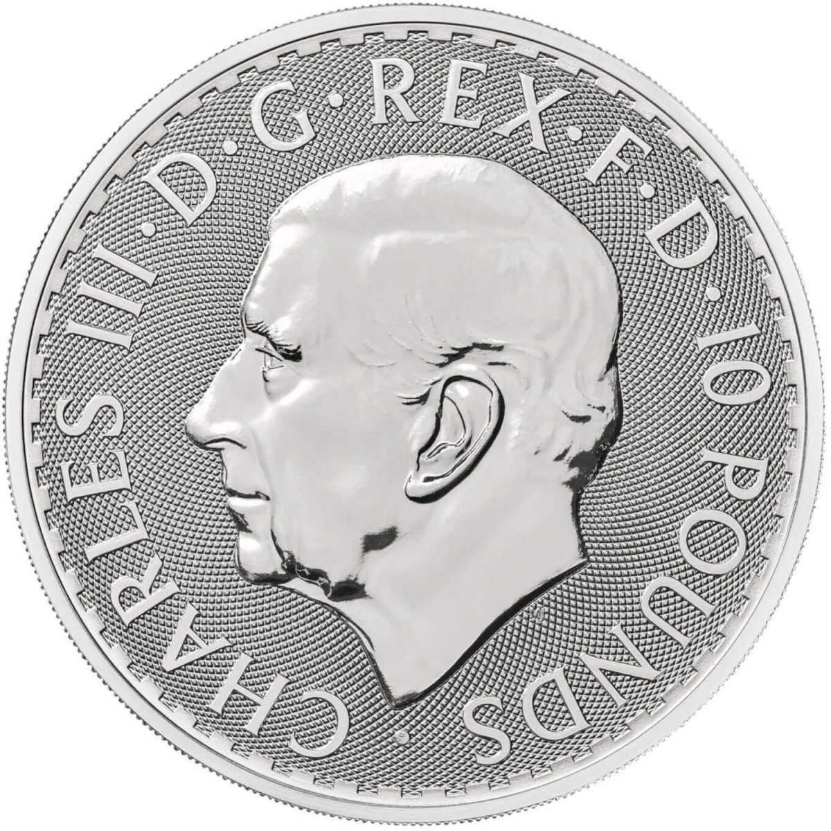 10 Pounds - Charles III 10 oz Fine Silver obverse