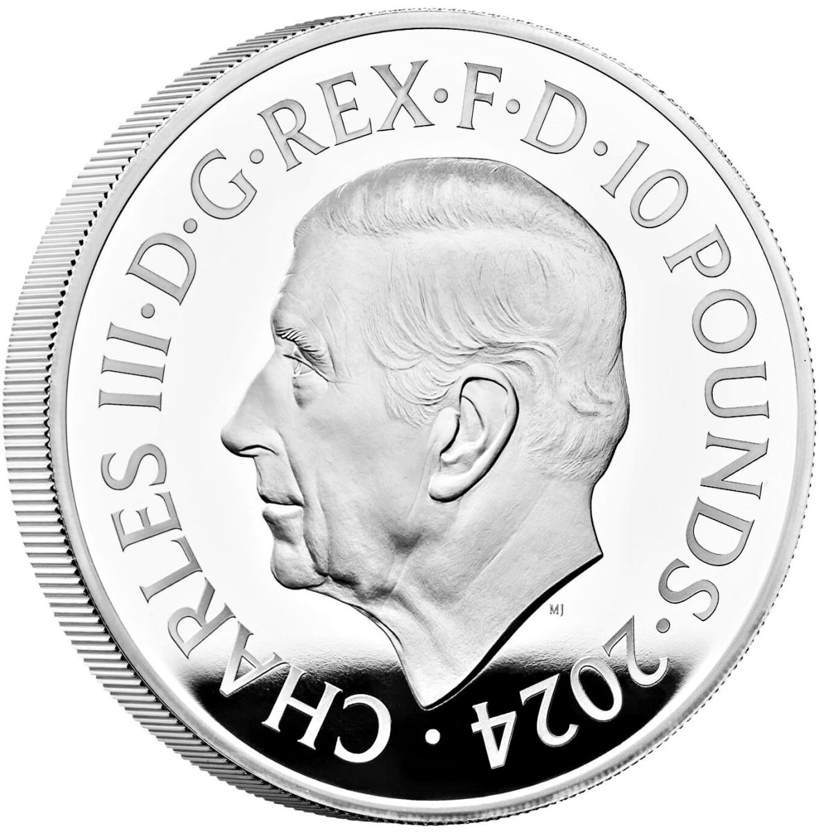 10 Pounds - Charles III 5 oz Fine Silver obverse