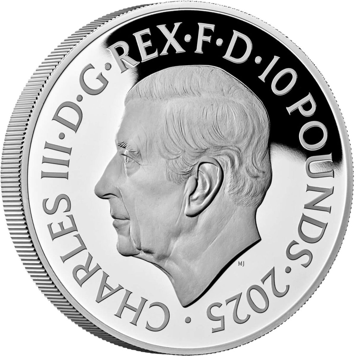 10 Pounds - Charles III 5 oz Fine Silver obverse