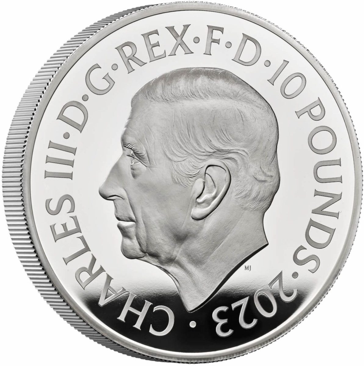10 Pounds - Charles III Bond Films of the 1970s; Silver Proof obverse
