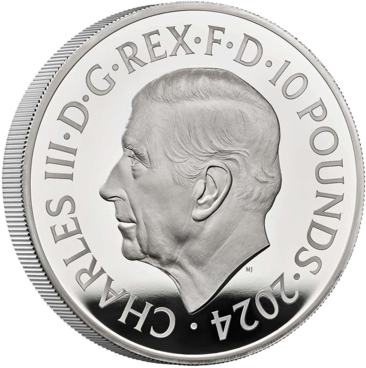 10 Pounds - Charles III Bond Films of the 1980s; Silver Proof obverse