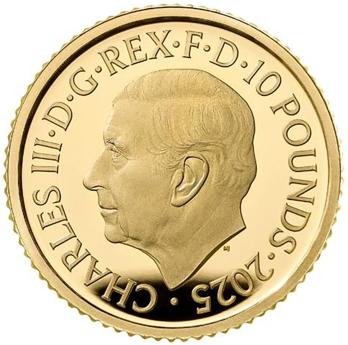 10 Pounds - Charles III Britannia & Liberty; Gold Proof obverse