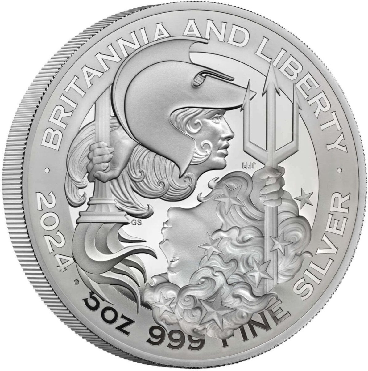 10 Pounds - Charles III Britannia & Liberty; Silver Proof
