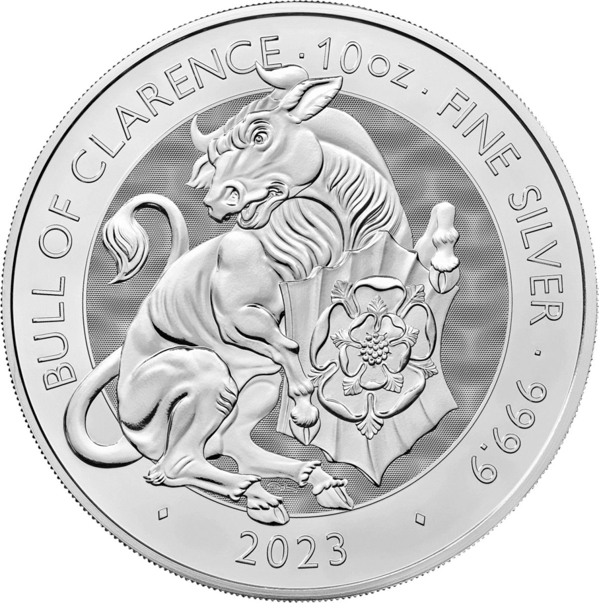 10 Pounds - Charles III Bull of Clarence; 10 oz Fine Silver