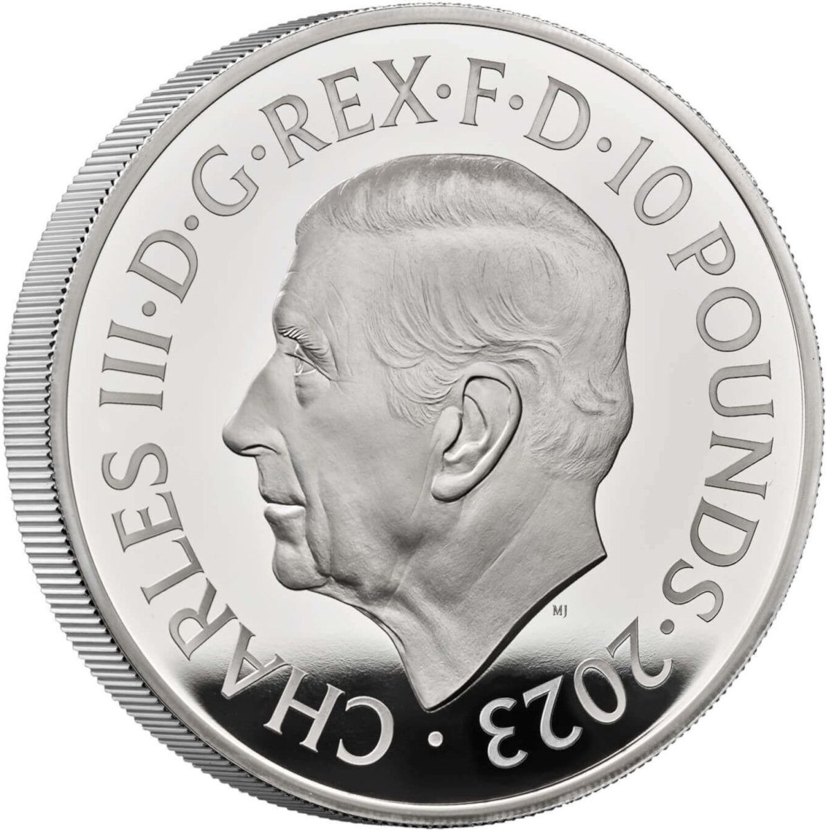 10 Pounds - Charles III Charles I; Silver Proof obverse