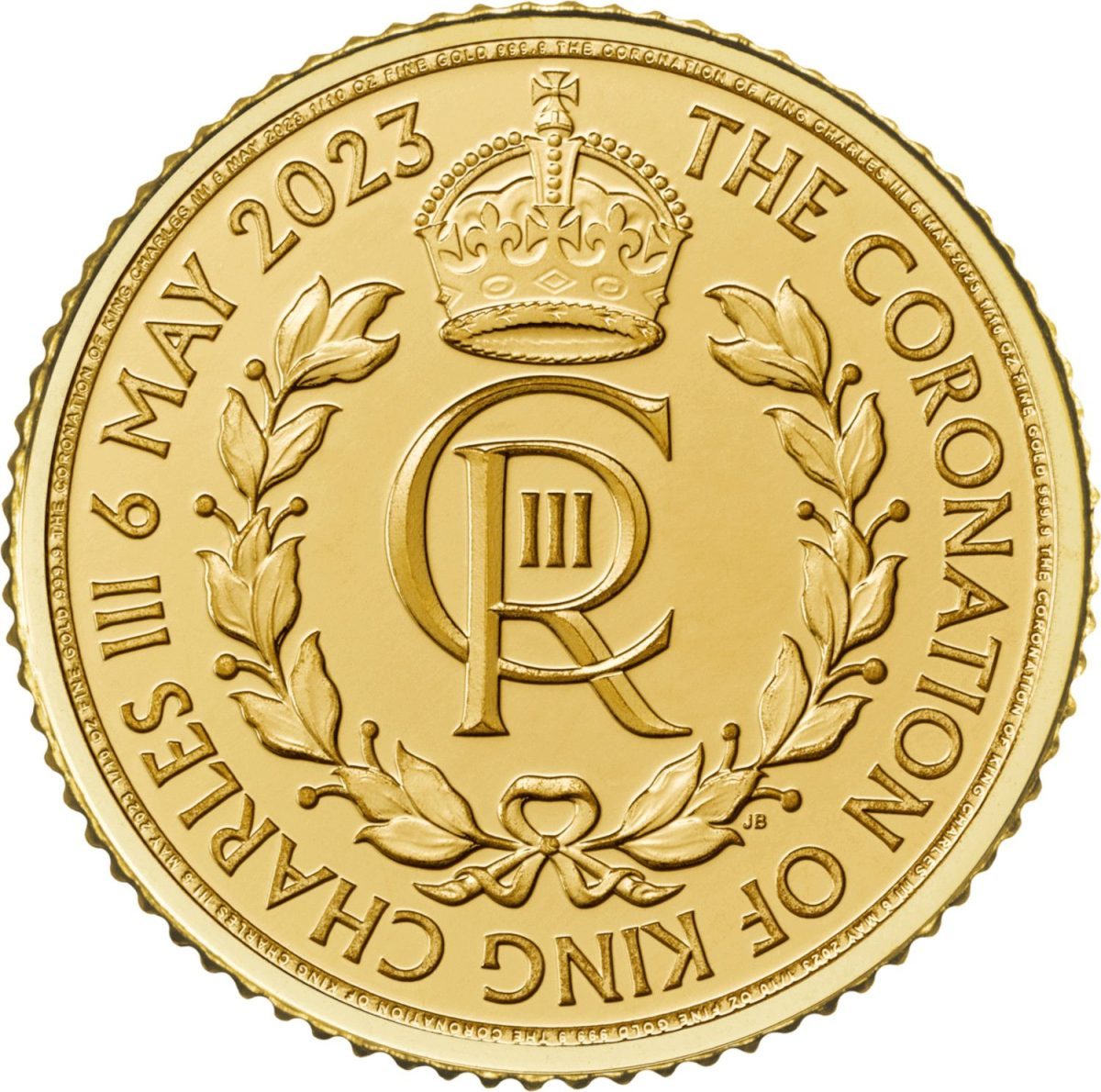 10 Pounds - Charles III Coronation; 1/10 oz Fine Gold reverse