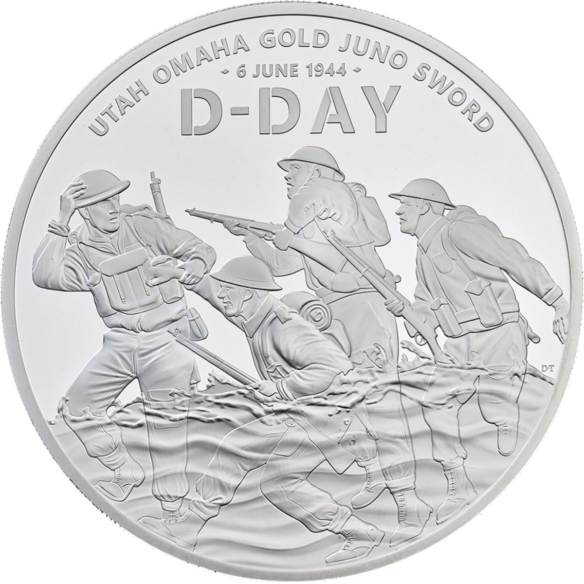 10 Pounds - Charles III D-Day 80th Anniversary; Silver Proof reverse