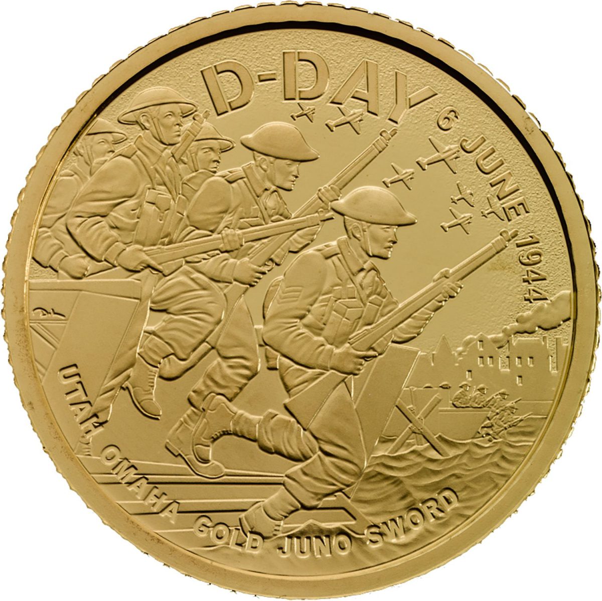 10 Pounds - Charles III D-Day Anniversary; Gold Proof reverse