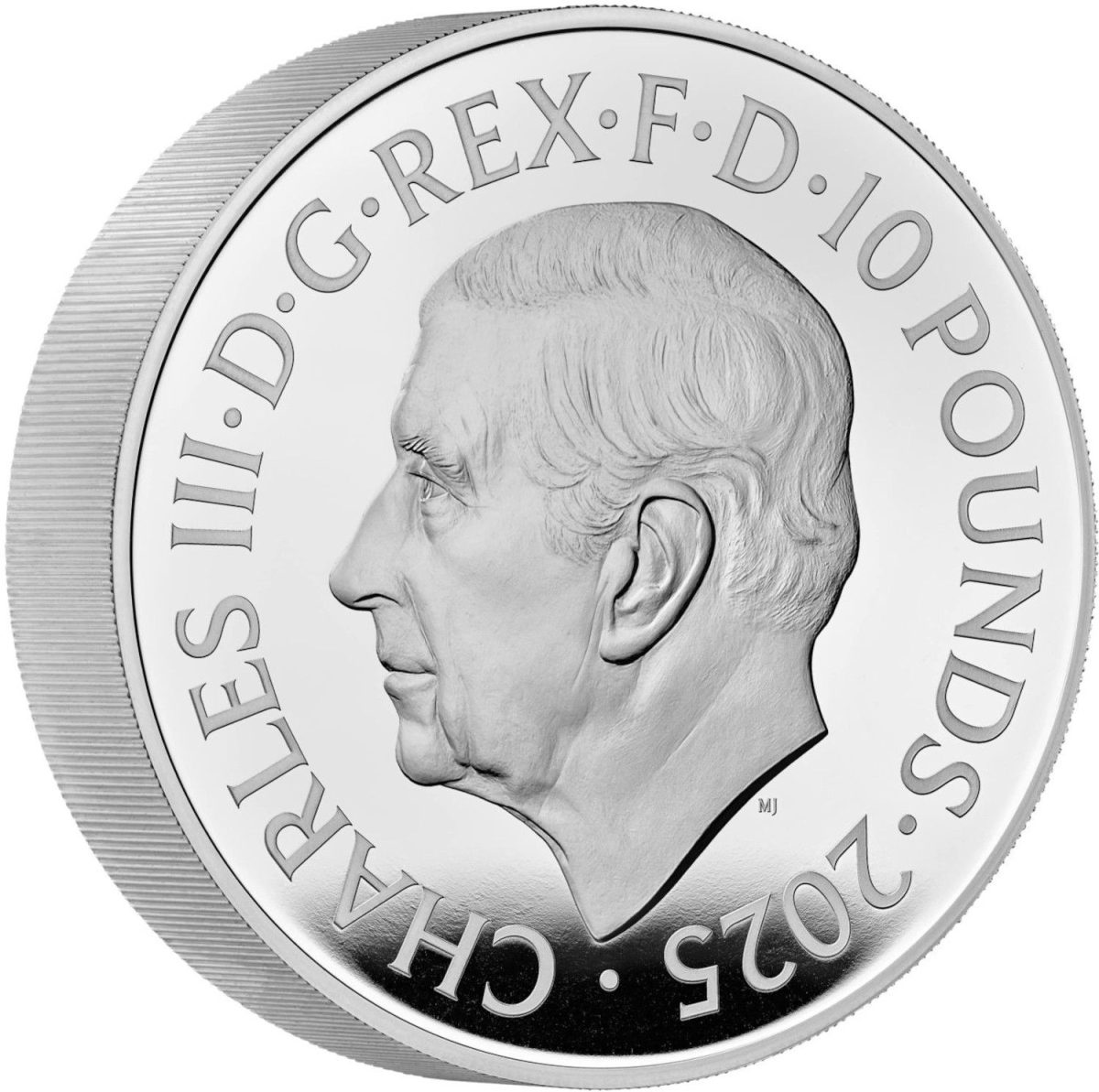 10 Pounds - Charles III Freddie Mercury; Silver Piedfort obverse