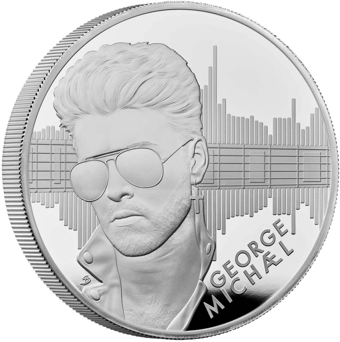 10 Pounds - Charles III George Michael; Silver Proof reverse