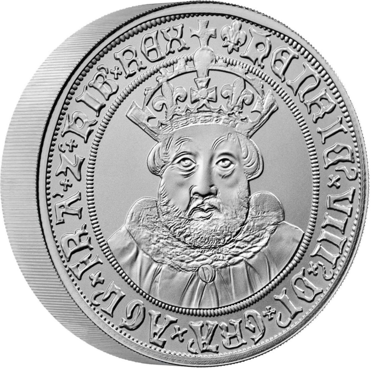 10 Pounds - Charles III Henry VIII; Silver Piedfort reverse