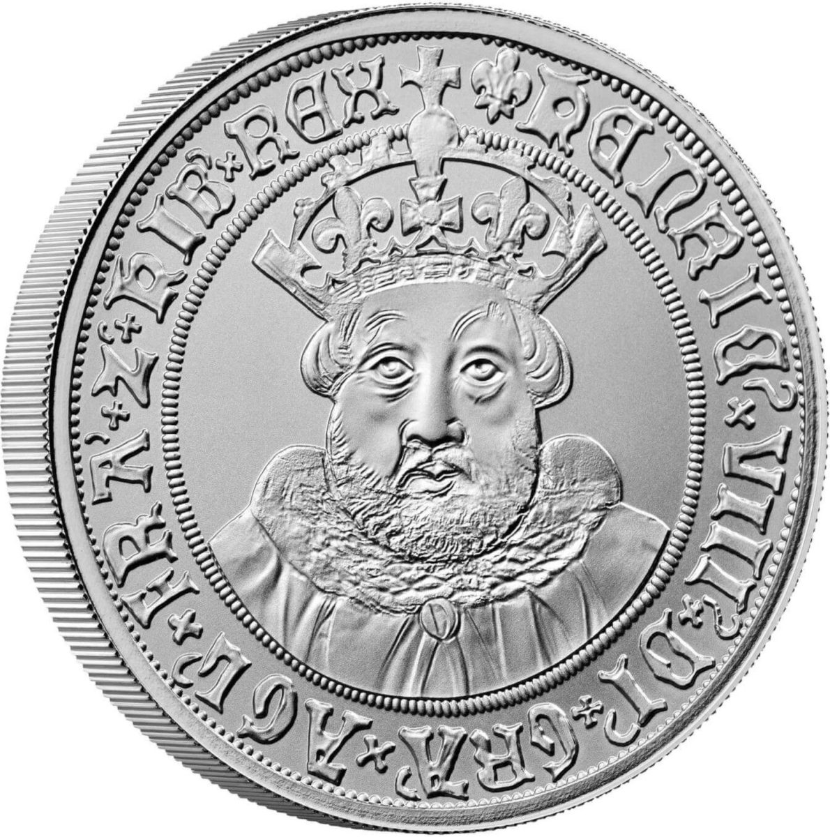 10 Pounds - Charles III Henry VIII; Silver Proof reverse