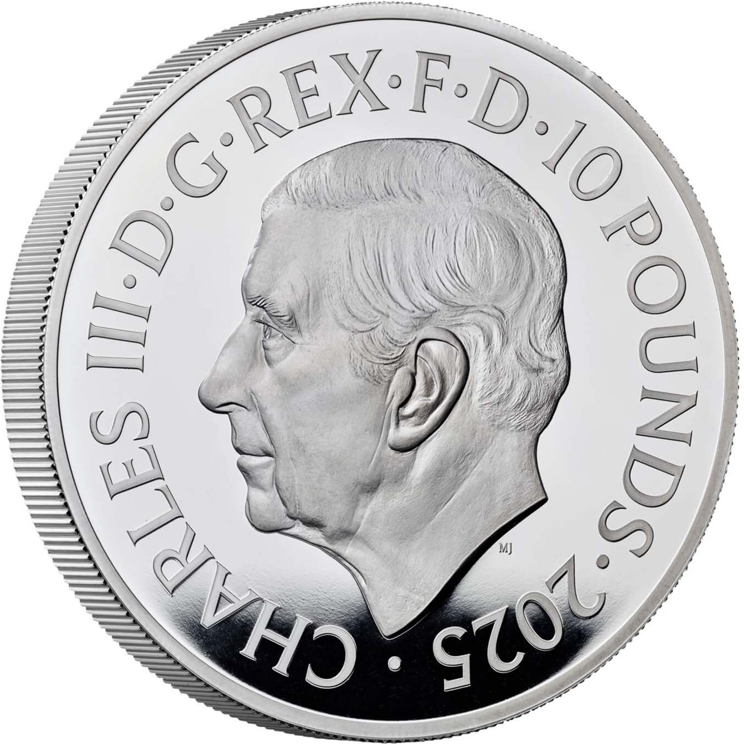 10 Pounds - Charles III Iron Maiden; Silver Proof obverse