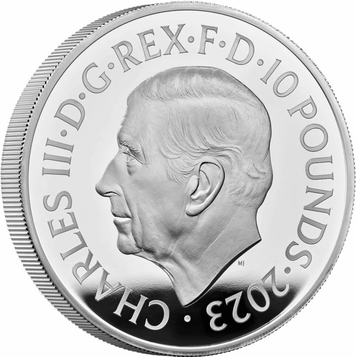 10 Pounds - Charles III Luke Skywalker and Princess Leia; Silver Proof obverse