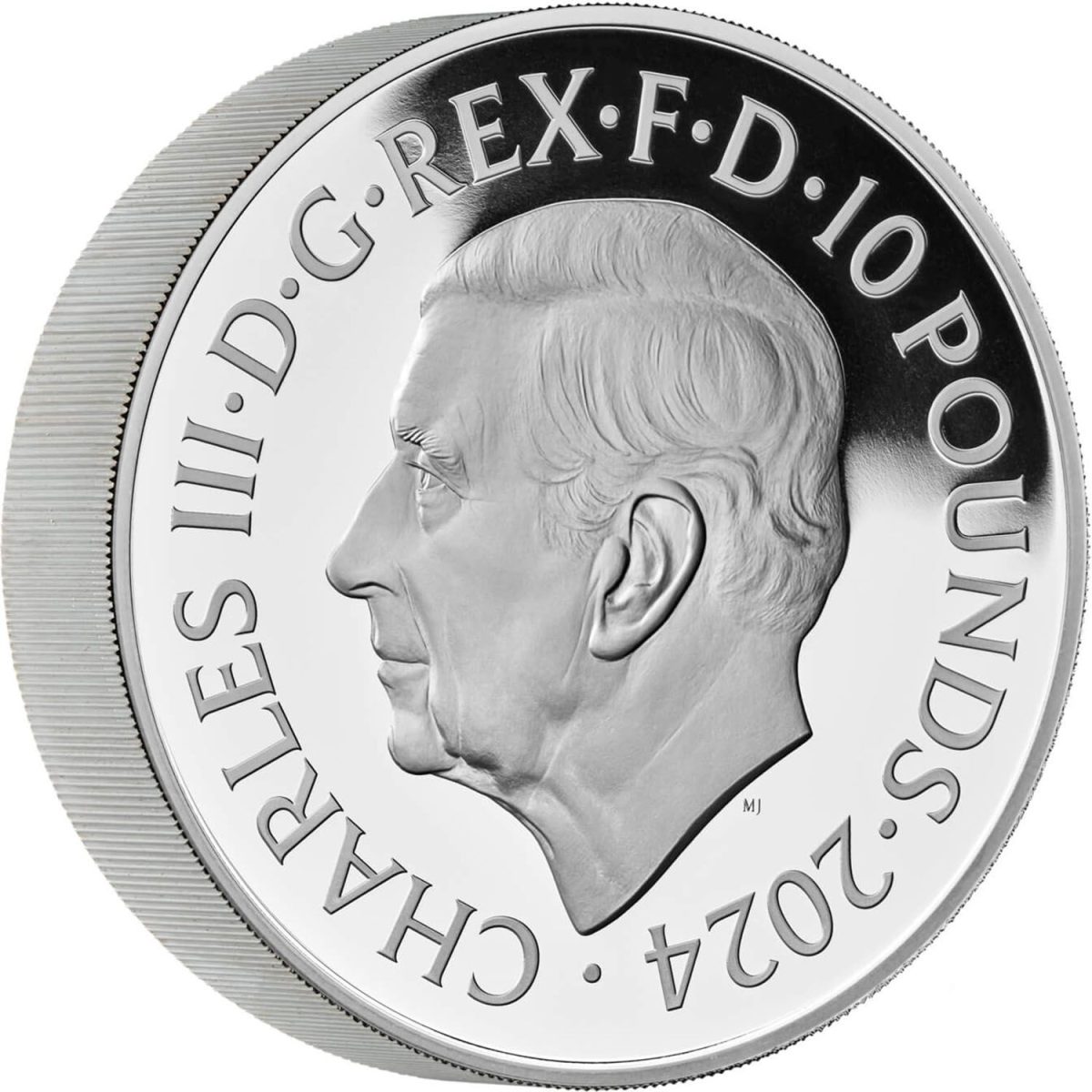 10 Pounds - Charles III Paul McCartney; Silver Piedfort obverse
