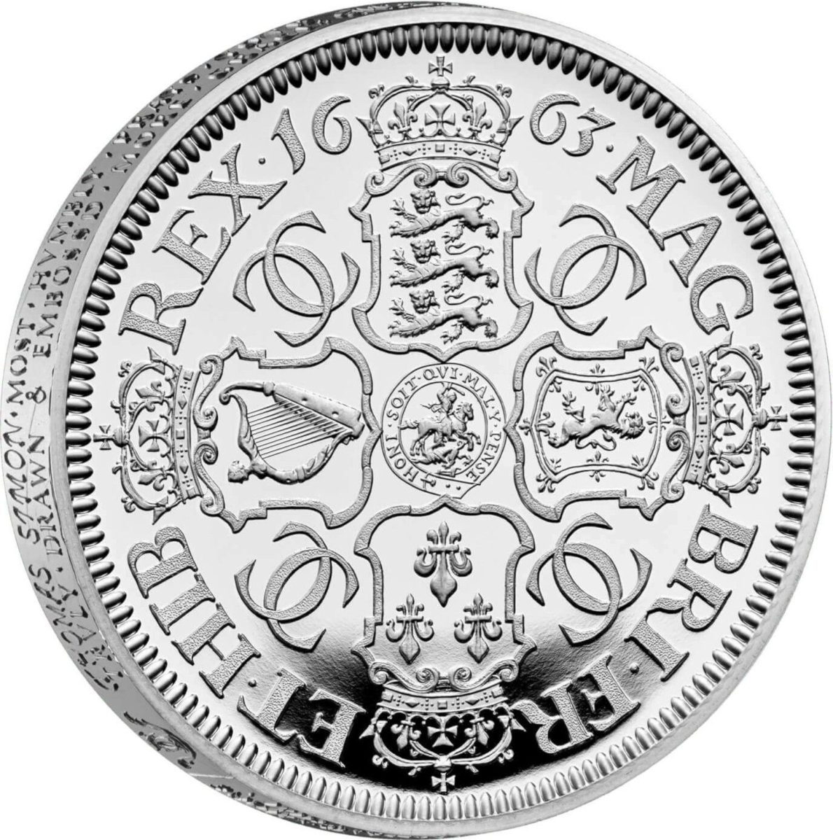 10 Pounds - Charles III Petition Crown, Shields; Silver Proof reverse