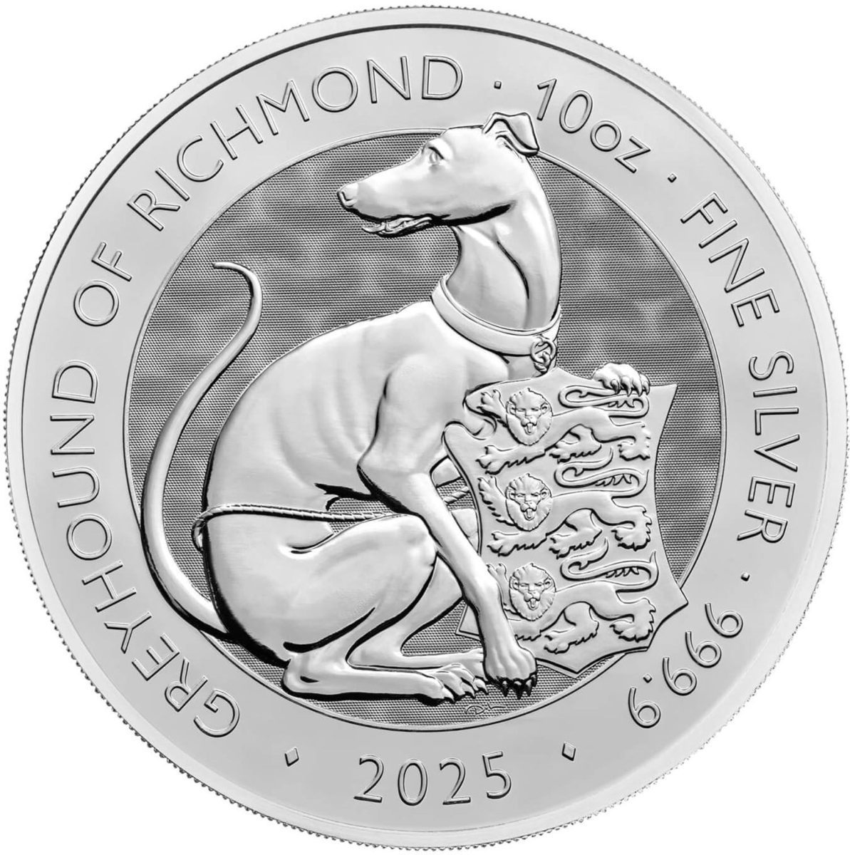 10 Pounds - Charles III The Greyhound of Richmond; 10 oz Fine Silver reverse