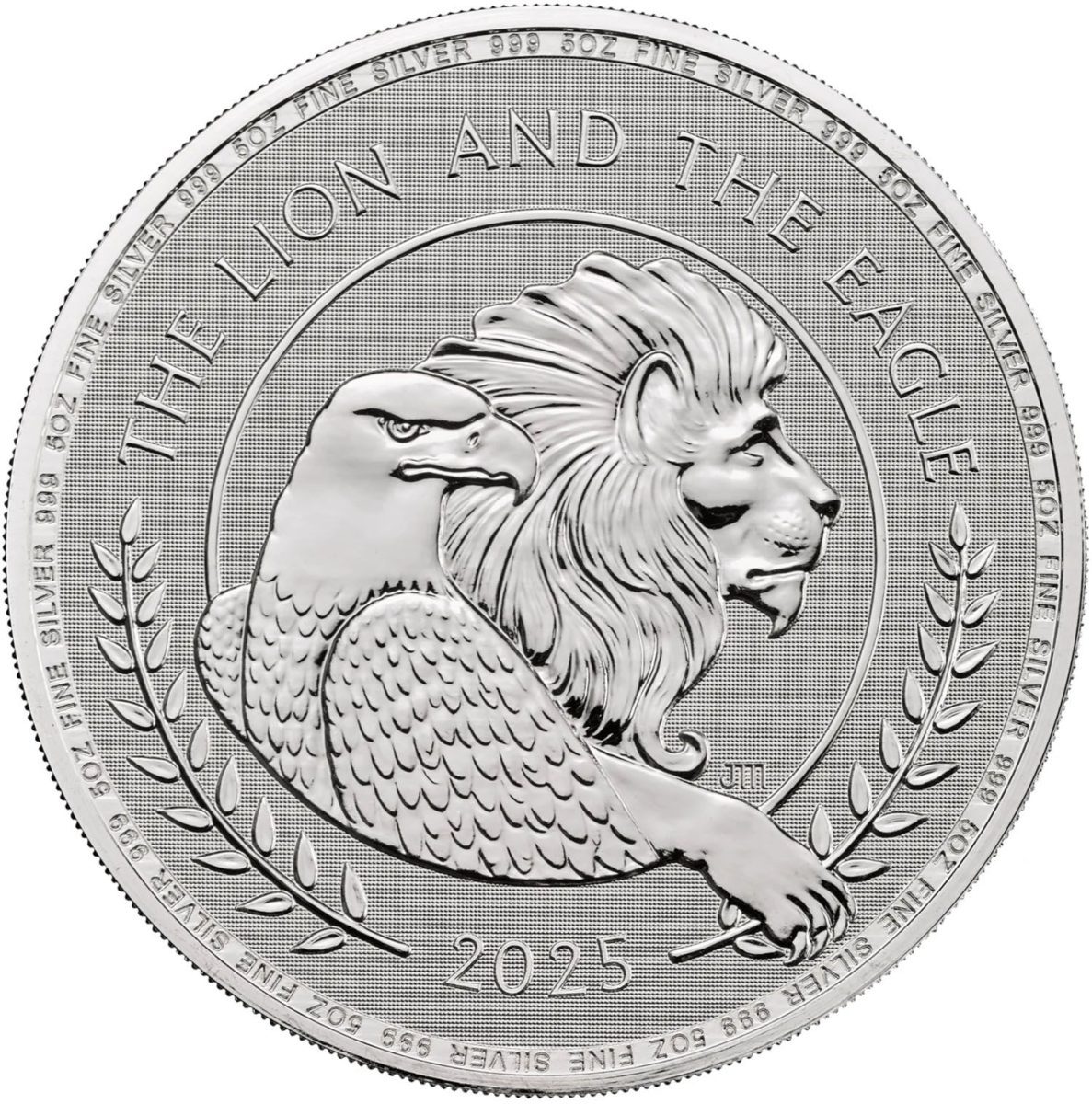 10 Pounds - Charles III The Lion and The Eagle; 5oz Fine Silver reverse