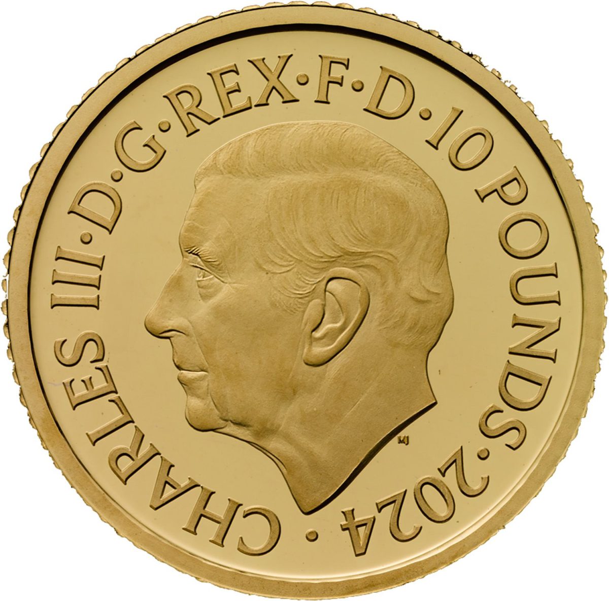 10 Pounds - Charles III The Lion and The Eagle; Gold Proof obverse