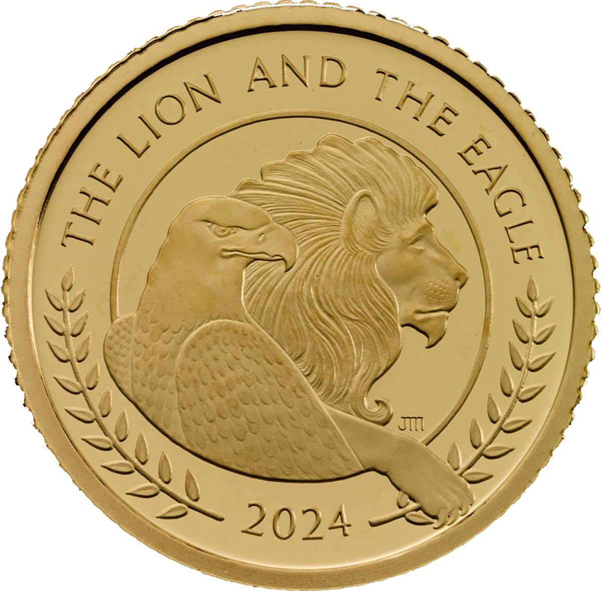 10 Pounds - Charles III The Lion and The Eagle; Gold Proof reverse