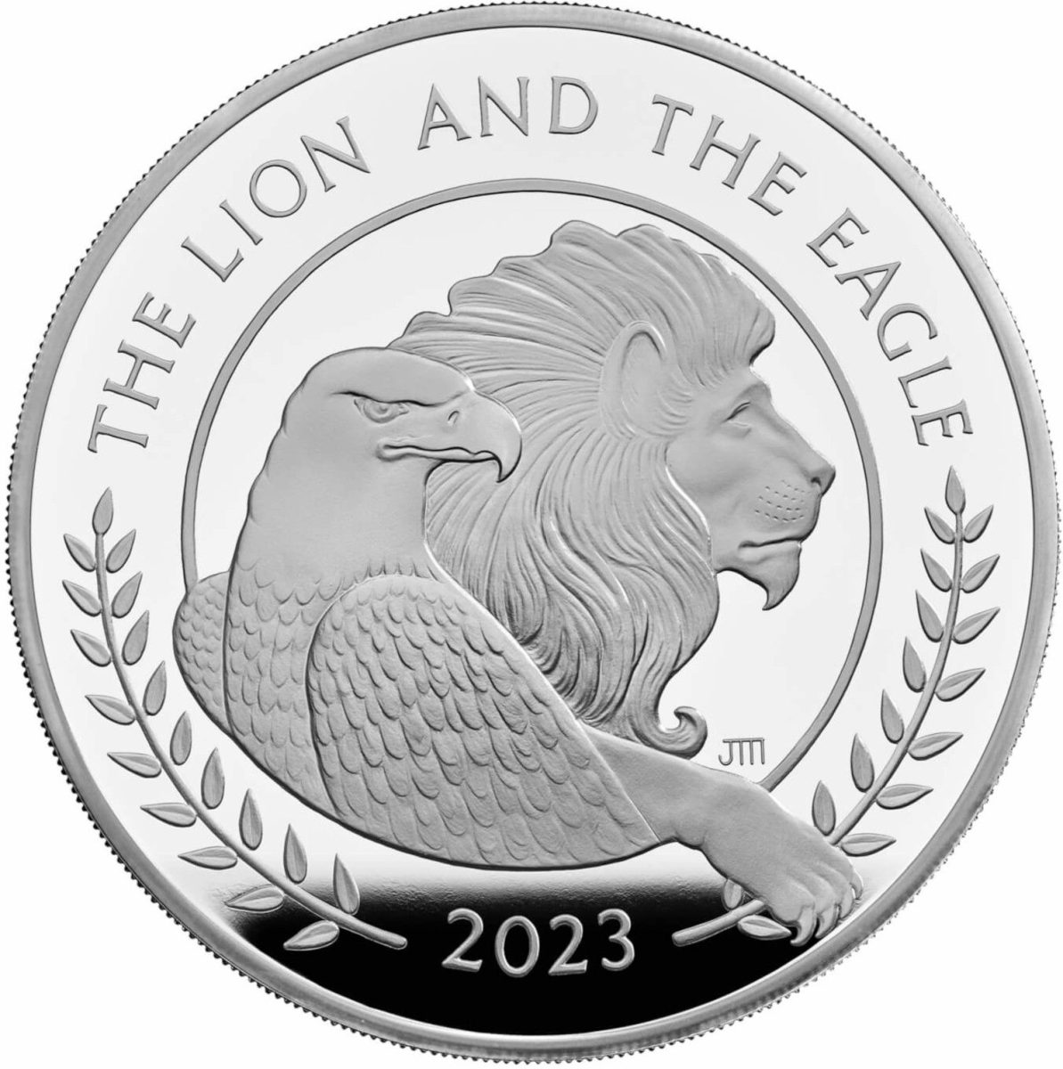 10 Pounds - Charles III The Lion and The Eagle; Silver Proof reverse