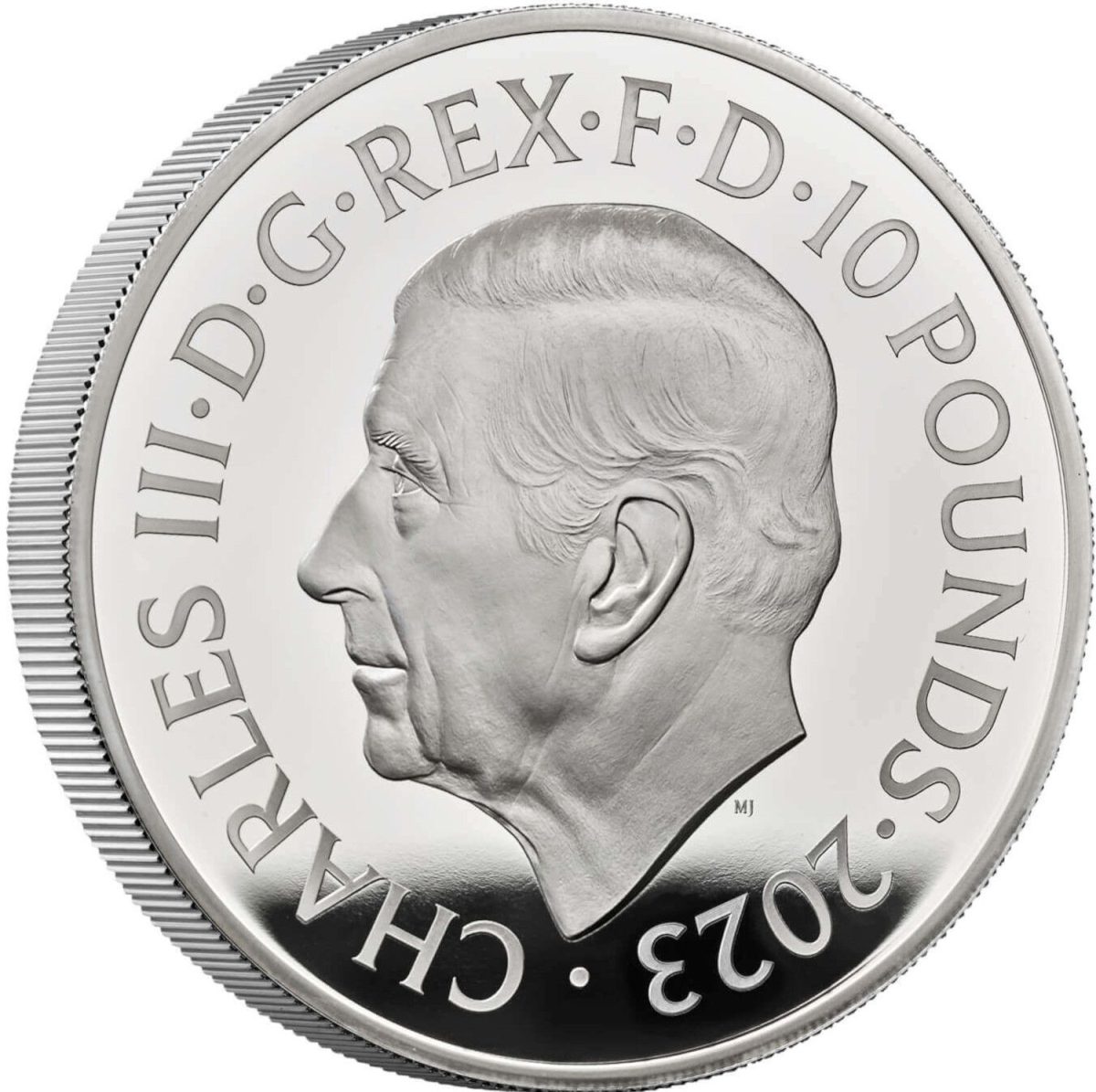 10 Pounds - Charles III The Police; Silver Proof obverse
