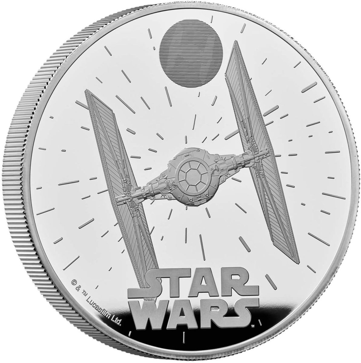 10 Pounds - Charles III TIE Fighter; Silver Proof reverse