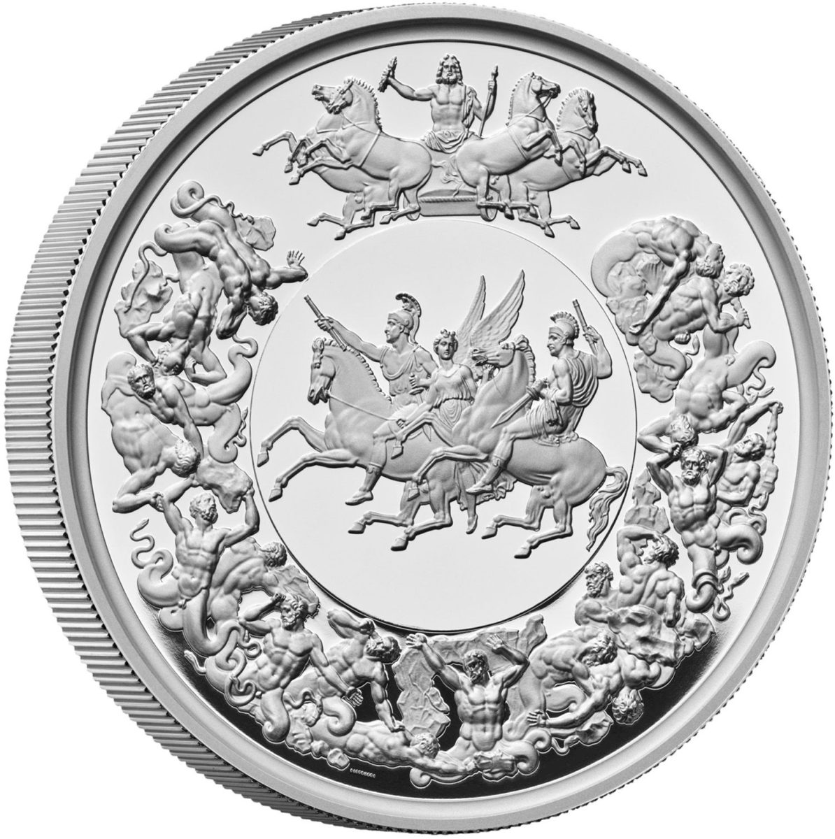 10 Pounds - Charles III Waterloo Medal - Victory; Silver Proof reverse